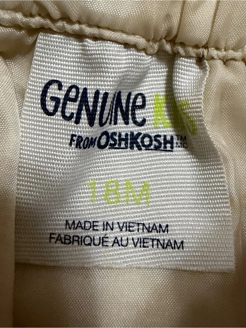 OshKosh B'gosh Cream Metallic-Thread Circle Skirt Sz 18M